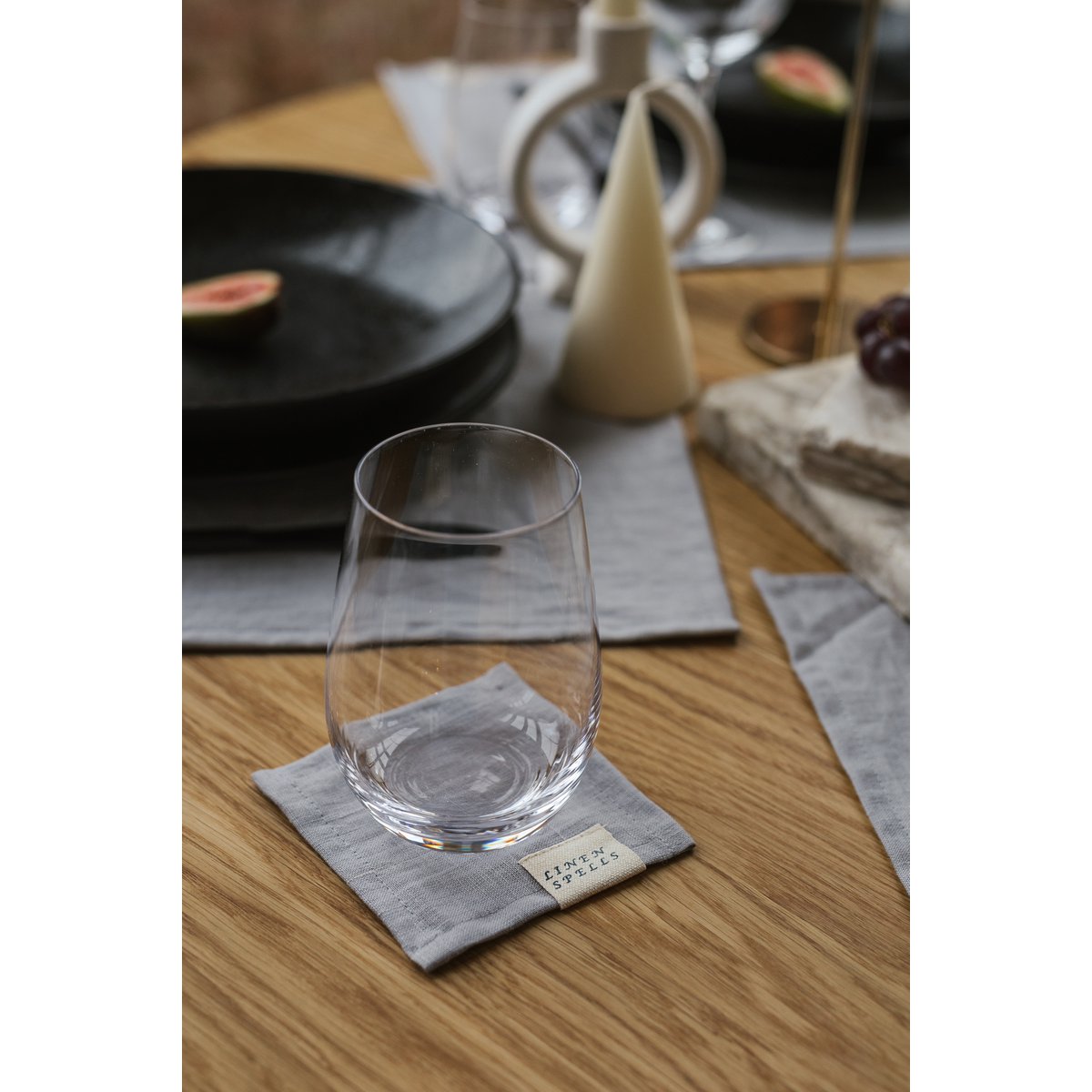 Light Grey linen coaster set of 4