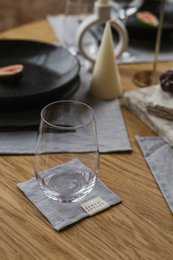 Light Grey linen coaster set of 4