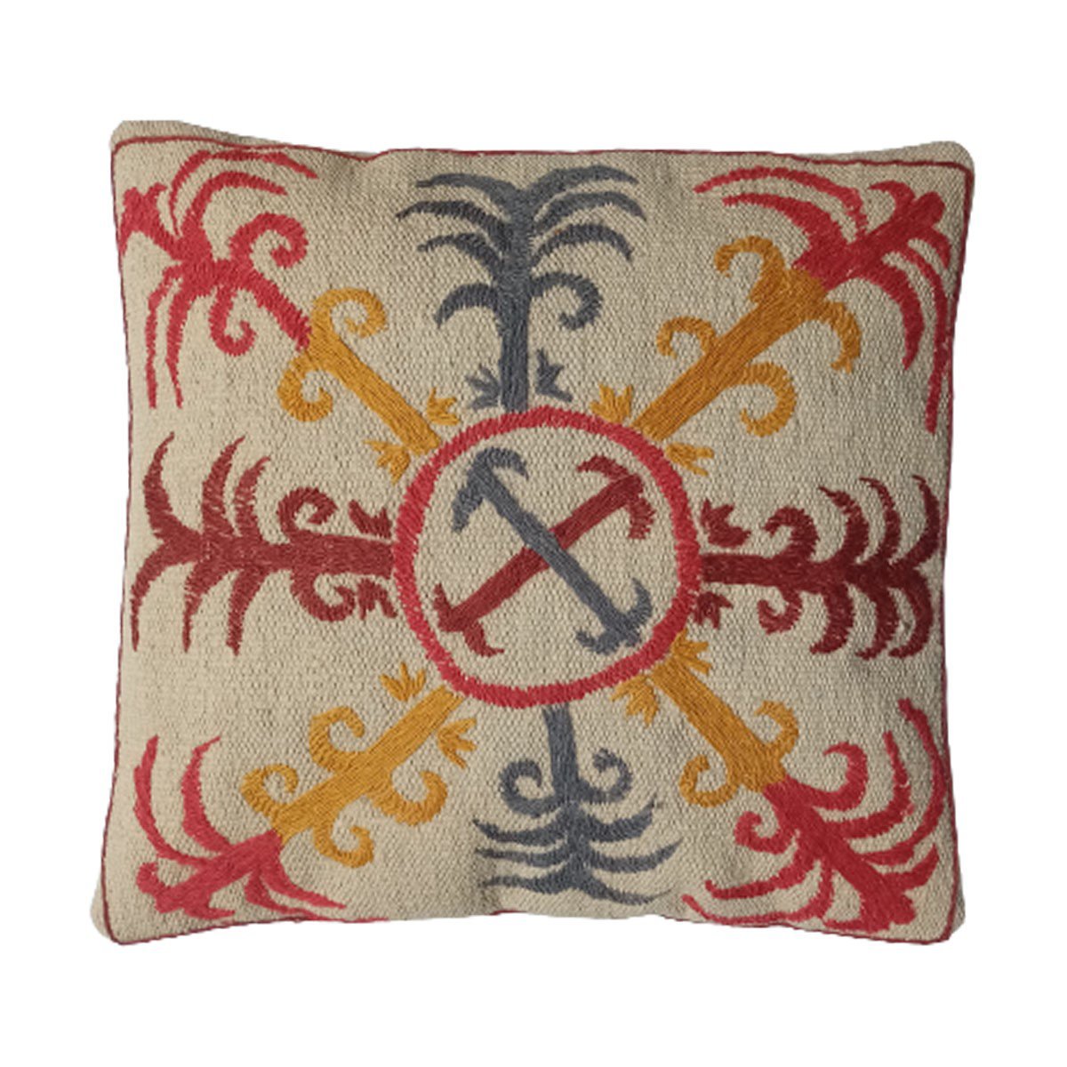 Embroidered Woolen Cinereous Cushion Covers