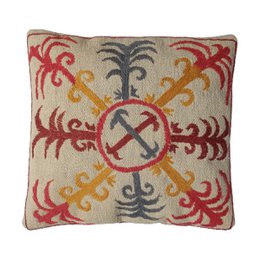 Embroidered Woolen Cinereous Cushion Covers