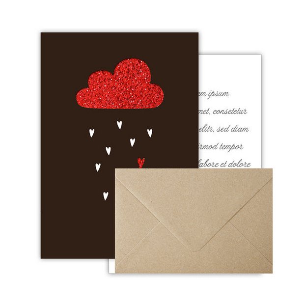 Wenskaart Papier Deluxe "Patroon - Bladeren"
