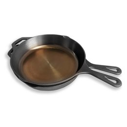 Polished skillet cast iron frying pans 25 & 30 cm - 2 pcs