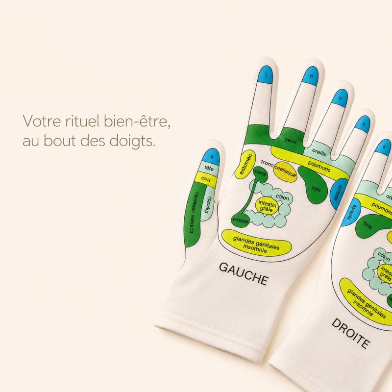 Softening Reflexology SPA Gloves - Hand Care with Jojoba and Olive Oil Gel, Vitamin E and Lavender - Moisturizes and Restores Softness and Suppleness to your Hands