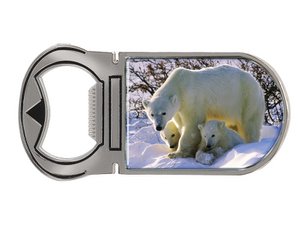 Metal magnet bottle opener polar bear