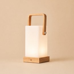 Harper lysebrun trælampe