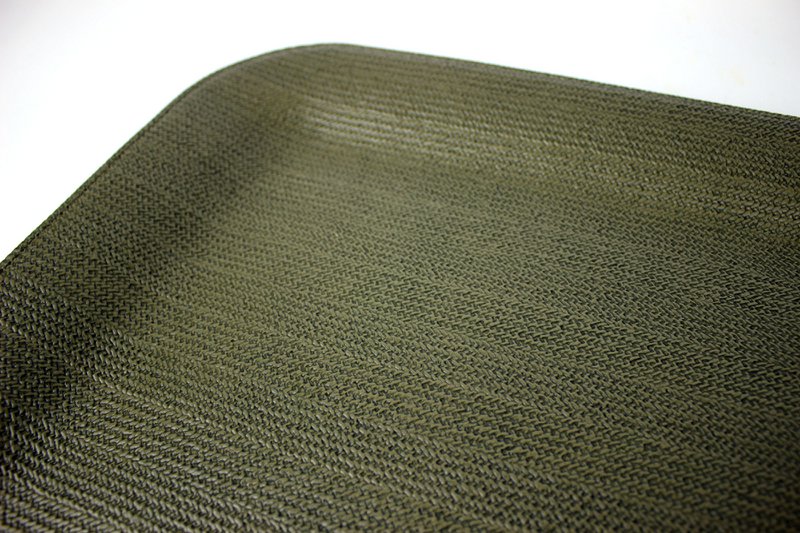 Tablette plate grande bac à portion en tricot vert enduit