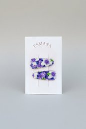 Spilla a scatto per bebè con fiori viola
