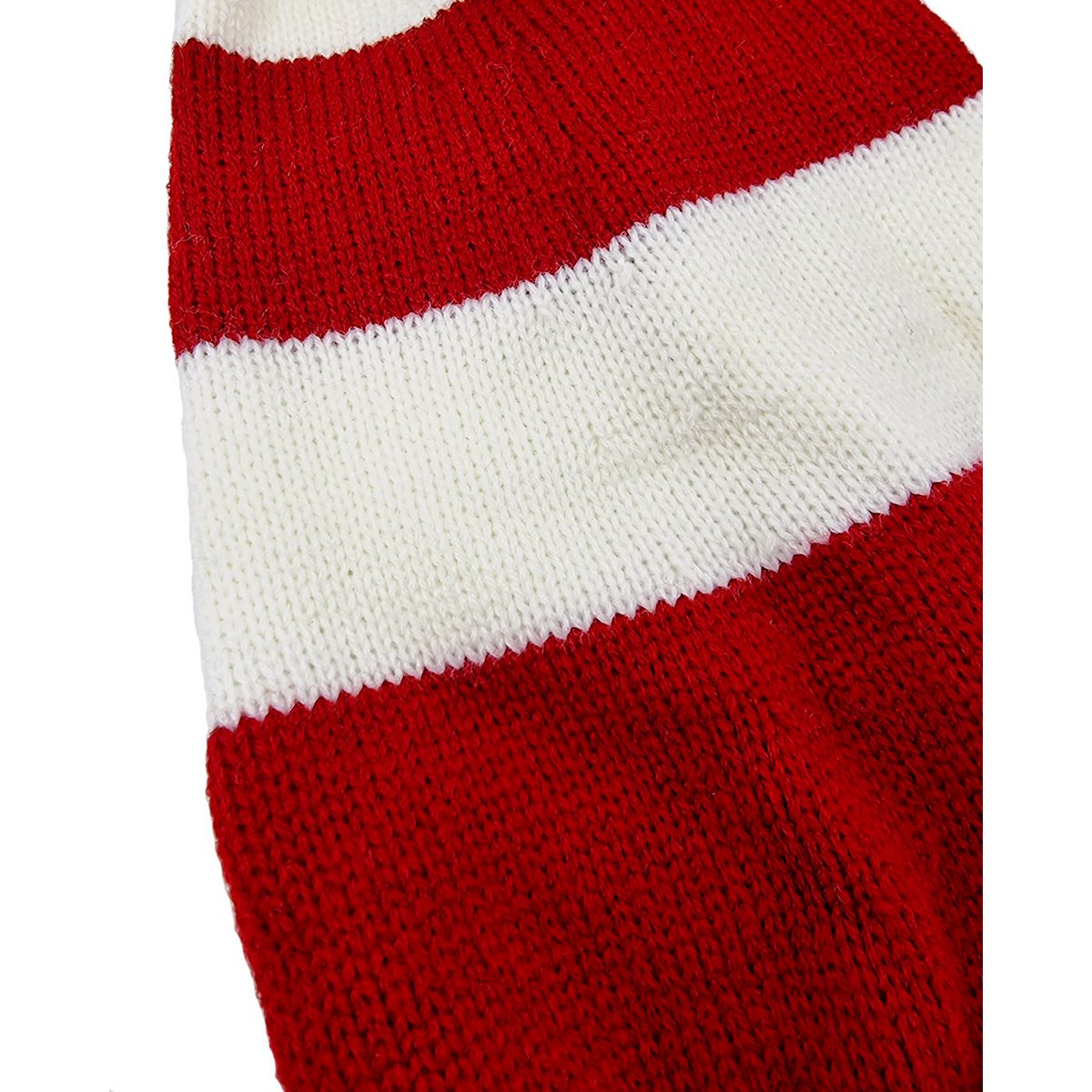 Santa hat - Red/white striped flat knit
