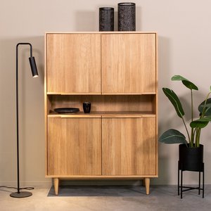 Hazer Armarios de almacenamiento Jule - Natural - Roble - Mueble bar 110 x 158 x 49 cm