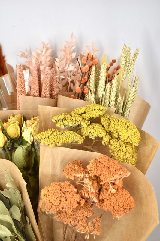 Mix dried flowers - orange - 15 varieties