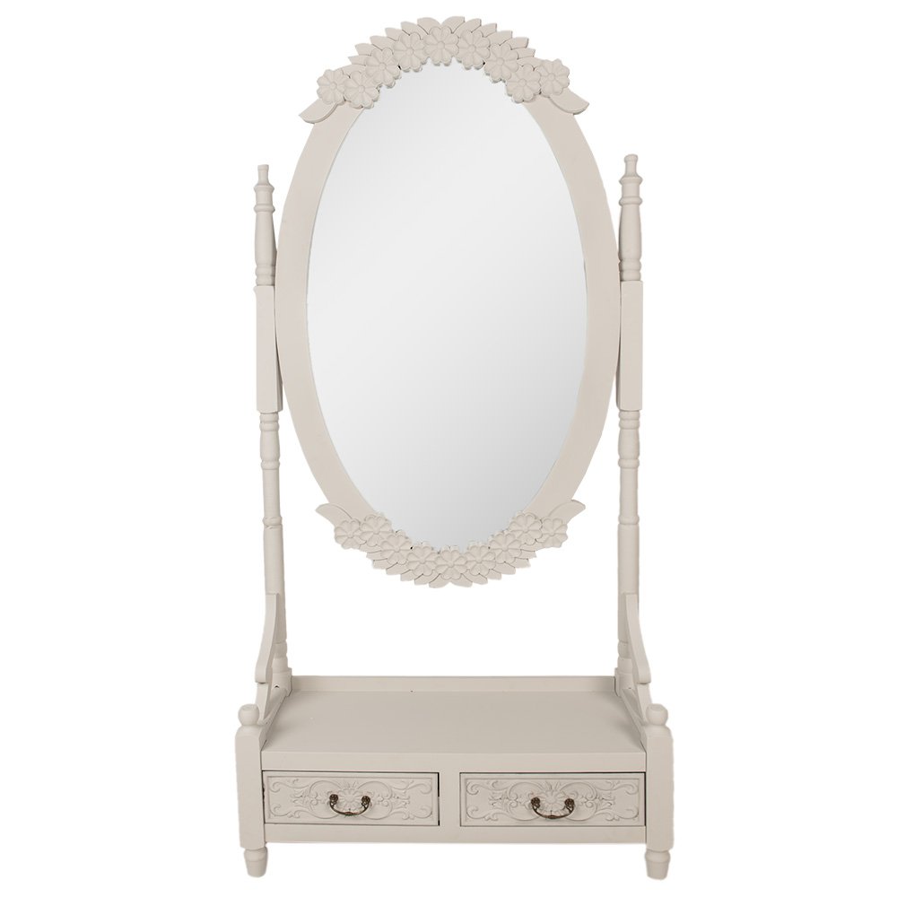Standing Mirror Gray, MDF and Glass 85x30x180 cm