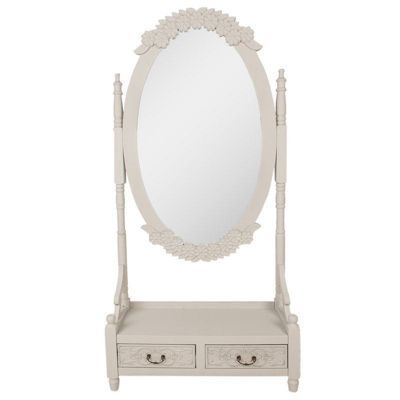 Miroir sur pied Gris, MDF et Verre 85x30x180 cm