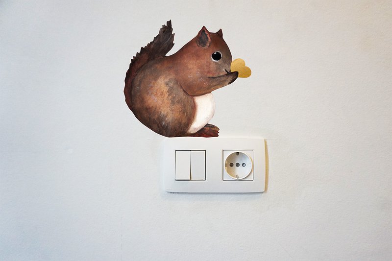 Squirrel adesivo a parete