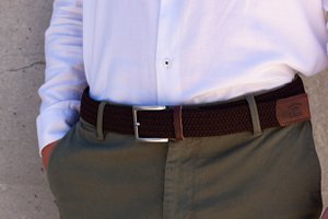Brown braided belt