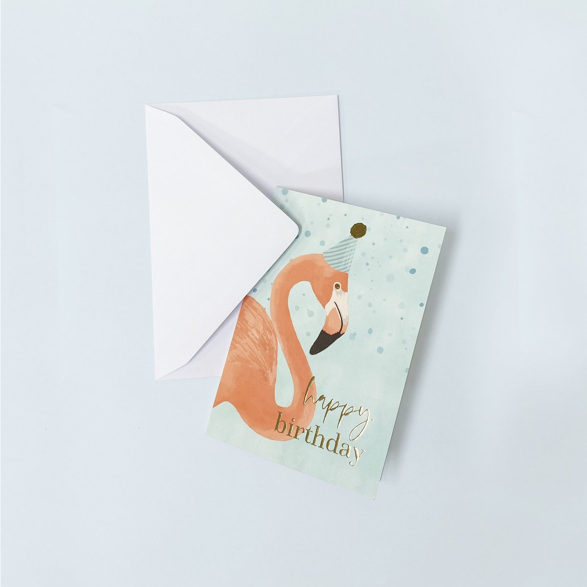Carte feuille d'or Flamingo