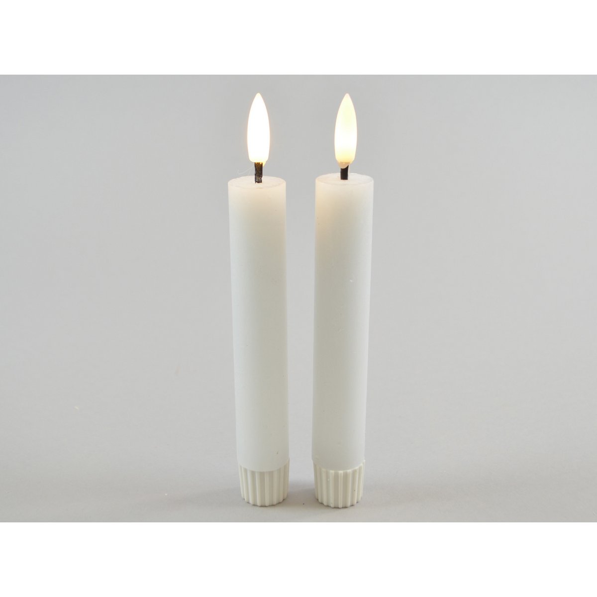 LED-Stabkerze, 15 weiß, 2er-Set, 2,2x16,5cm, switch: on/off, FB optional,timer m.FB, 1xAAA