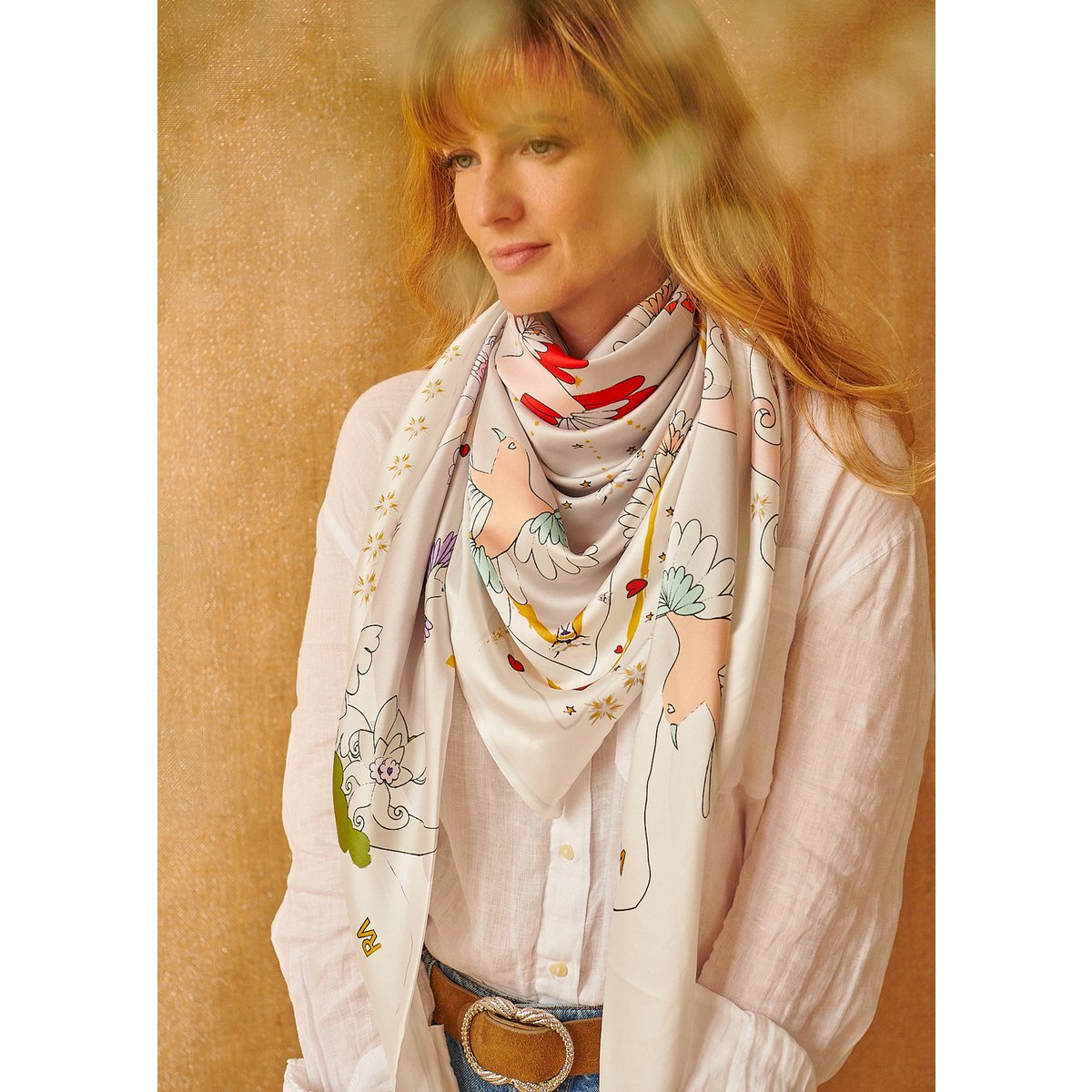 Foulard Triangle géant « Le paradis blanc »