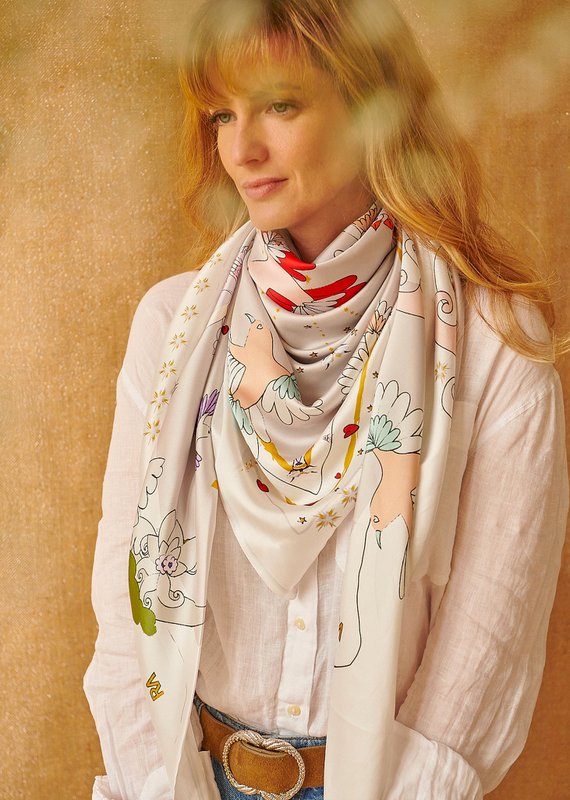 Foulard Triangle géant « Le paradis blanc »