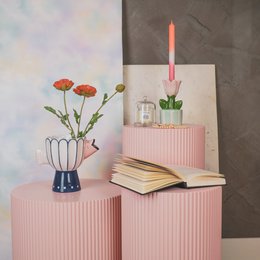 Vaso - Fish - Dolomite -Blue/bianco/rosa -21x13.5x18cm