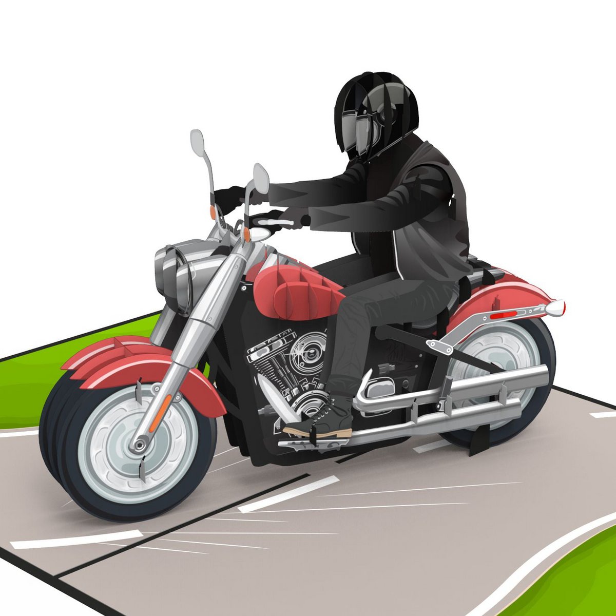 Pop-upkaart voor motorfietsen