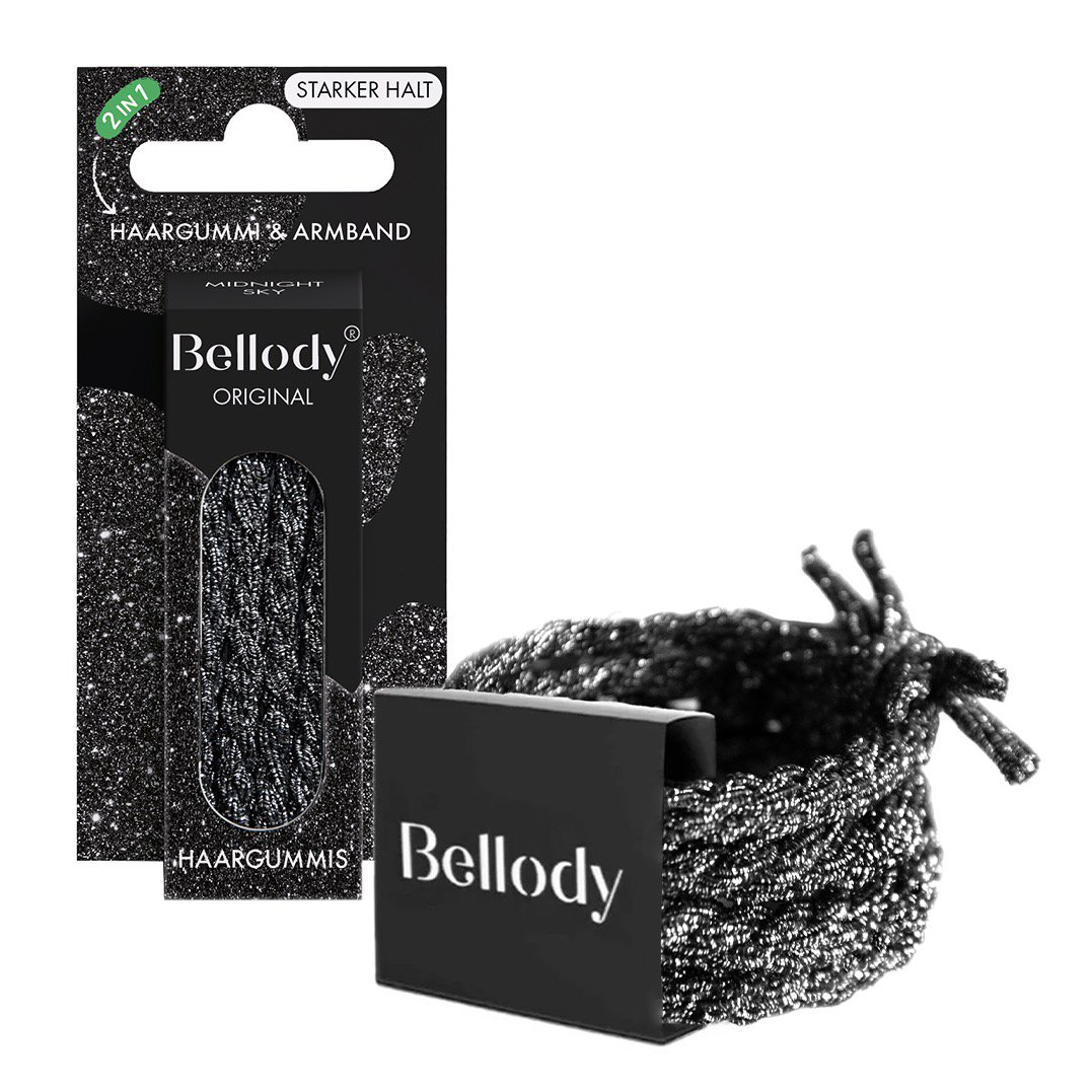Glitter de la corbata del cabello - Bellody® (4 pcs.) - Elegada corbata de cabello trenzada