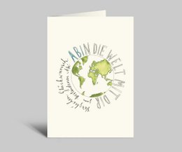 Greeting card to the Abitur | School final card with envelope | Abin the world with you
