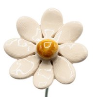 Gänseblümchen Blume Keramik klein weiß 3,5 cm