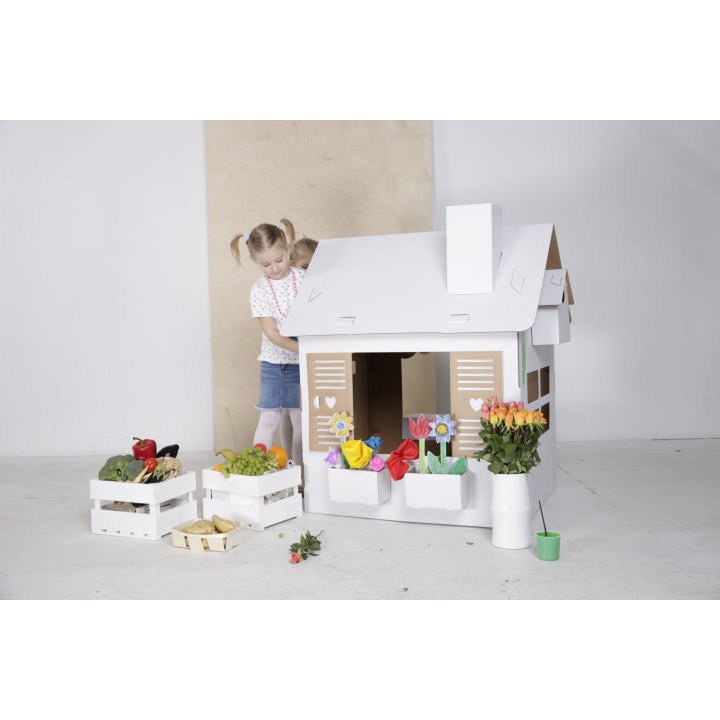 Kartonspielhaus für Kinder, Gartenhaus, DIY, 3+Jahre, zum Geburtstag und Party, Spielzeug, Malbuch, Kinderspielzeug, umweltfreundlich