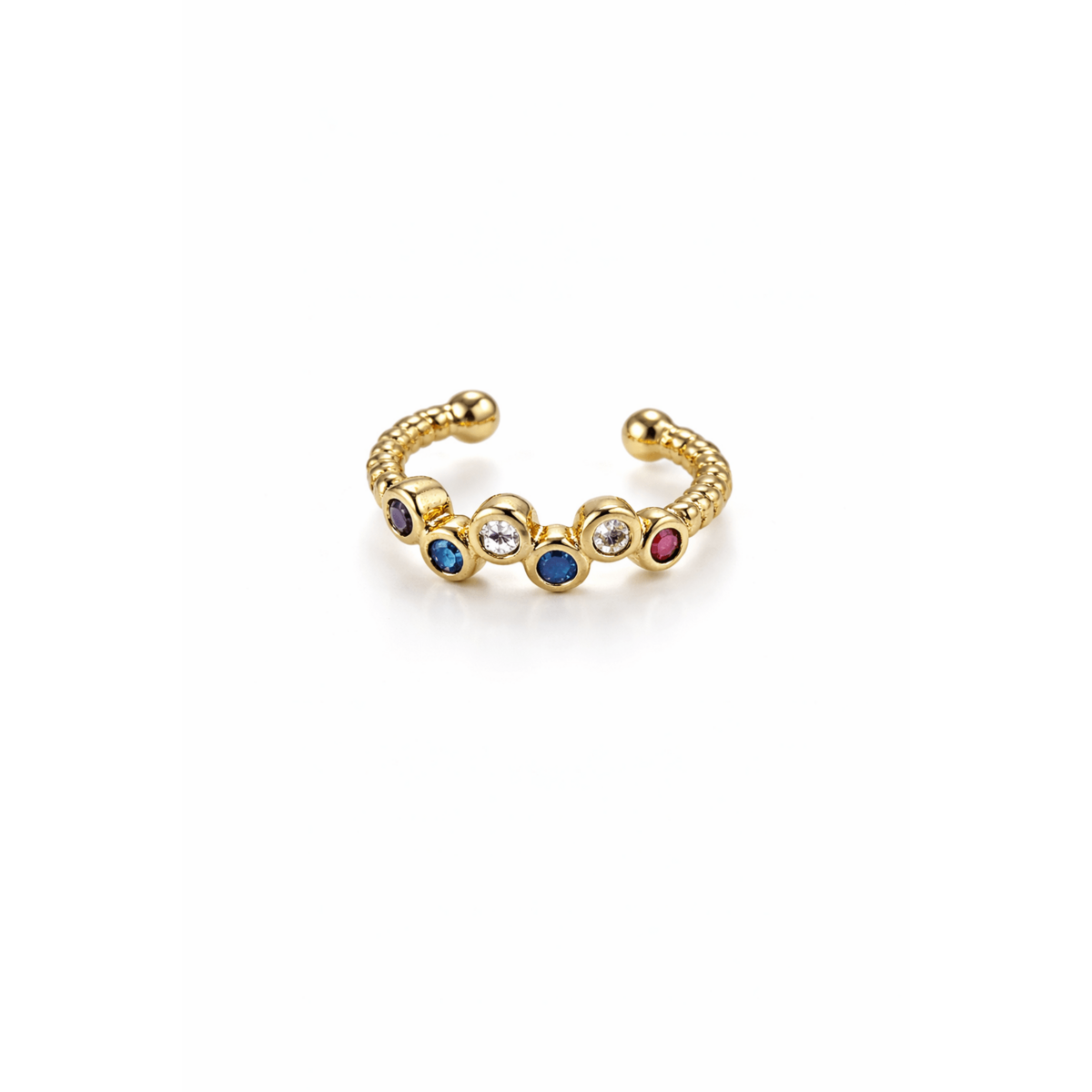 Chromia - Ear Cuff con zirconi colorati