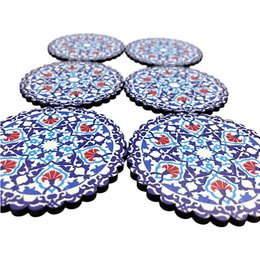 Holz-Untersetzer - 6er Set - Nelke - 9cm