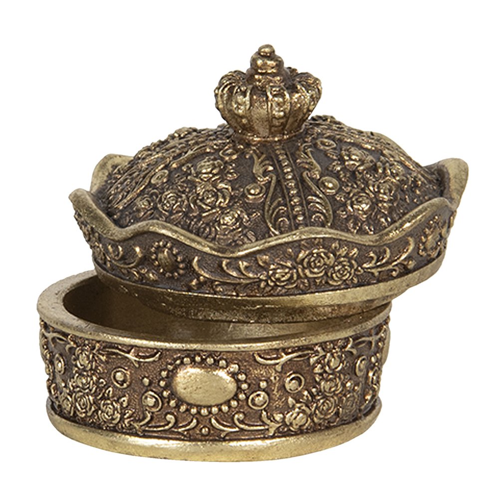 Boîte à bijoux Doré, Plastique Ø 9x7 cm