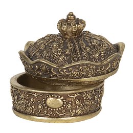 Boîte à bijoux Doré, Plastique Ø 9x7 cm