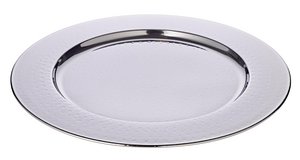 EDZARD underplate serving plate Eron, hammered high-grade steel, high-gloss polished, diameter 35 cm