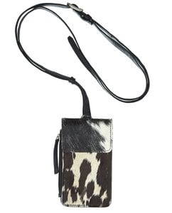 Phone Pouch Lil cell phone pocket leather fur Sherpa