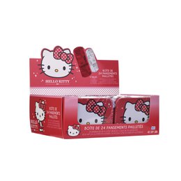 Hello Kitty, tolletto in metallo, glitter, pre -taglio, bambini, junior, 24 medicazioni, 10,9 x 8 x H.2 cm, abbi cura di