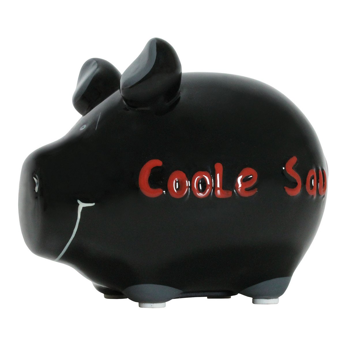Piggy Bank Company Tirelire "Coole Sau" en céramique, noir/rose (L/H/P) 12,5x9x9cm petit cochon