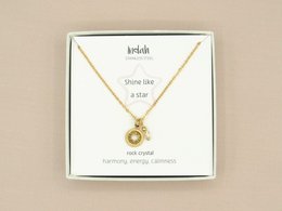 Ketting rock, ster berg kristal, zilver of goud stainless steel