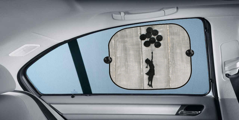 Banksy Car Side Curtain (44x35cm) - Floating Girl