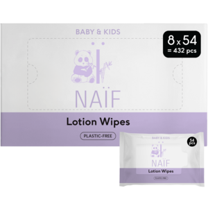 Naïf Plasticvrije Lotion Billendoekjes voor Baby & Kids 8 packs