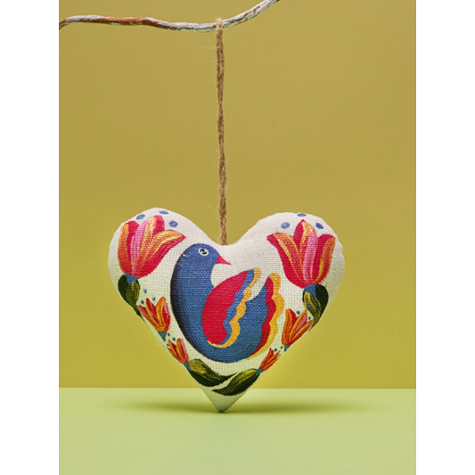 Vanilla heart with a purple bird