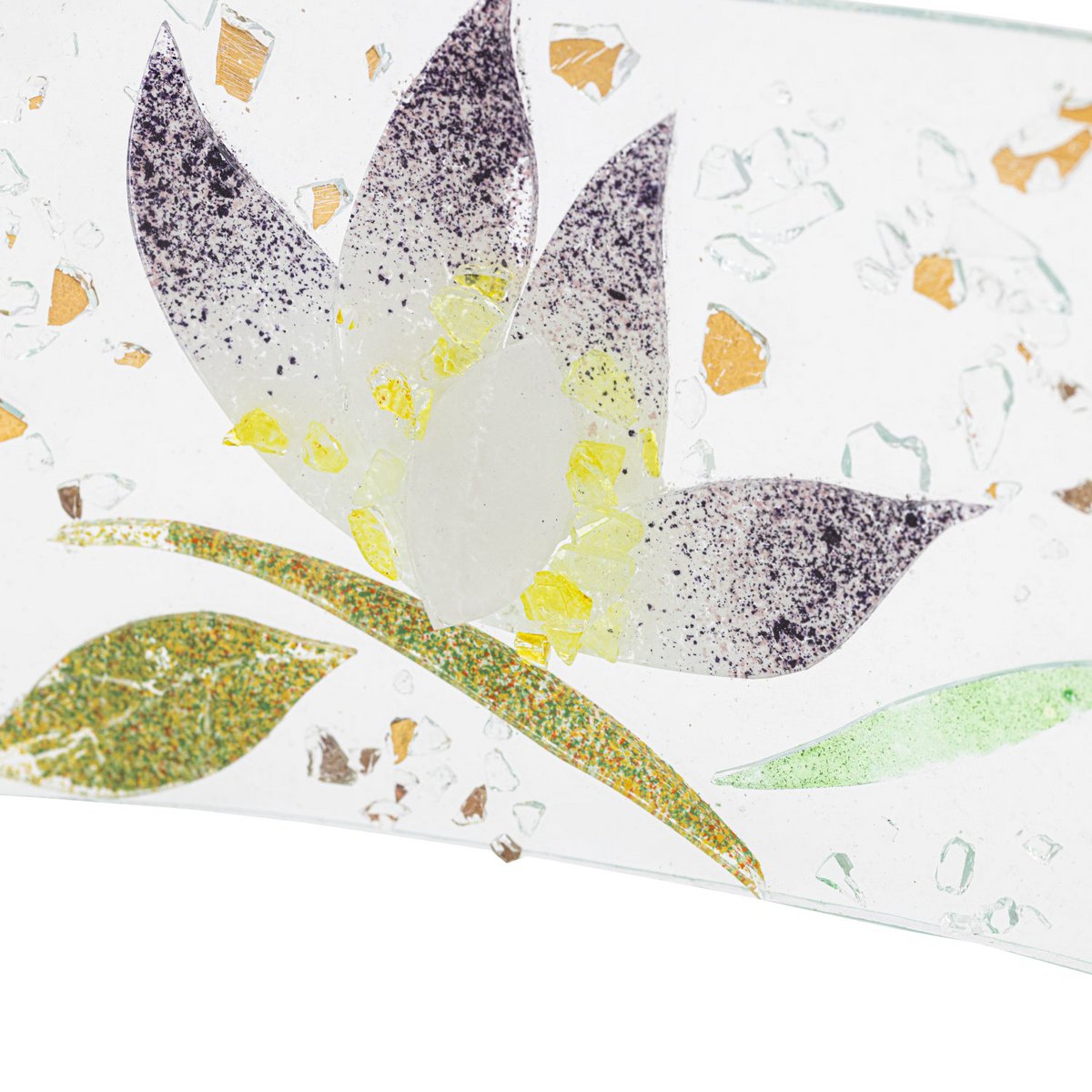 HaVed rechthoekige tafelklok, in murano -glas, cadeau -idee, gunsten, bloemendecoratie cm.30 cm