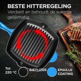 Grillpfanne aus Gusseisen – Blau – 27 cm