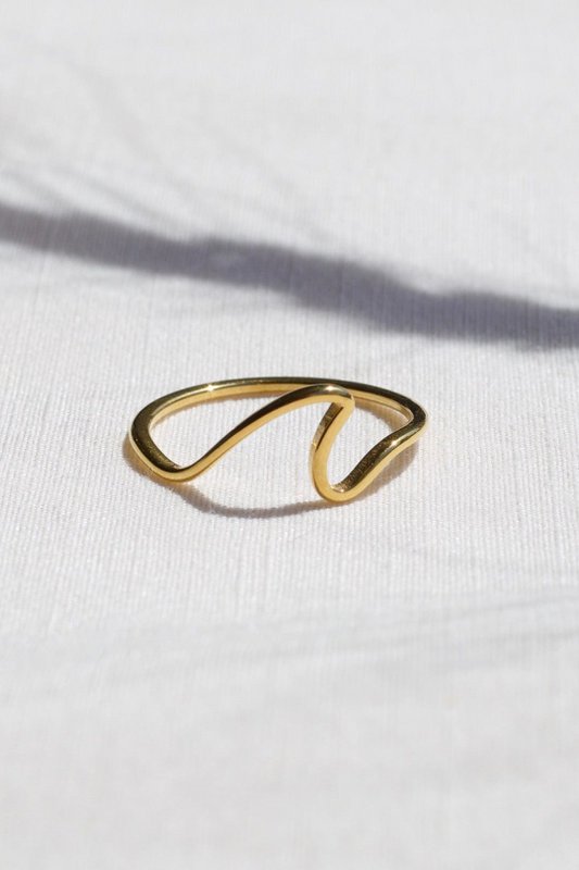Mykonos - Dainty Ocean Waved Line Stacking Ring