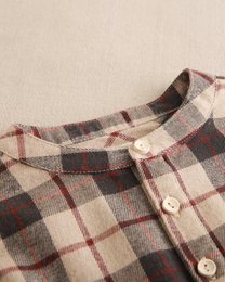 Boys' Scottish plaid shirt with mandarin collar P152-11608183