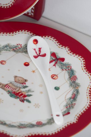 Porcelain spoon Happy Holidays 13 cm Isabelle Rose