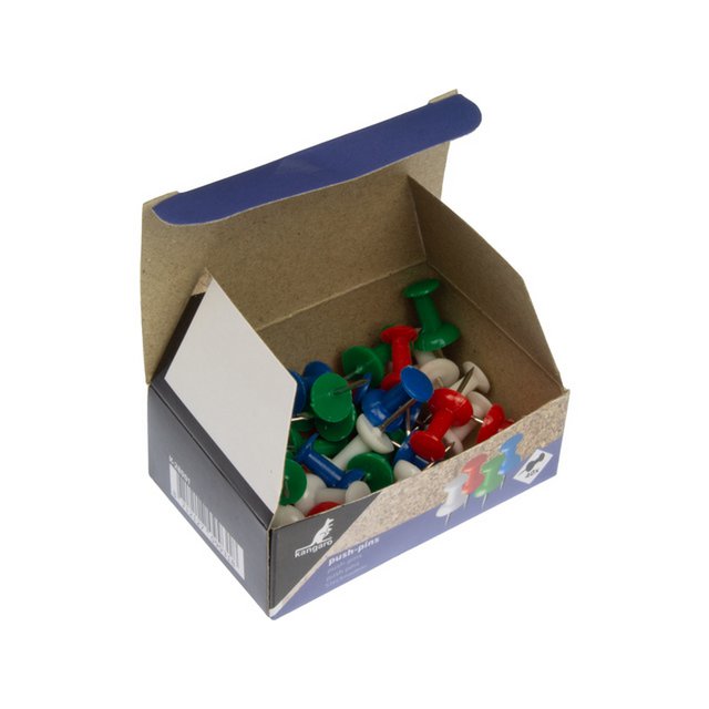 Push-pins Kangaro 40 stuks 10mm naald, 12x9mm knop, 4 kl.