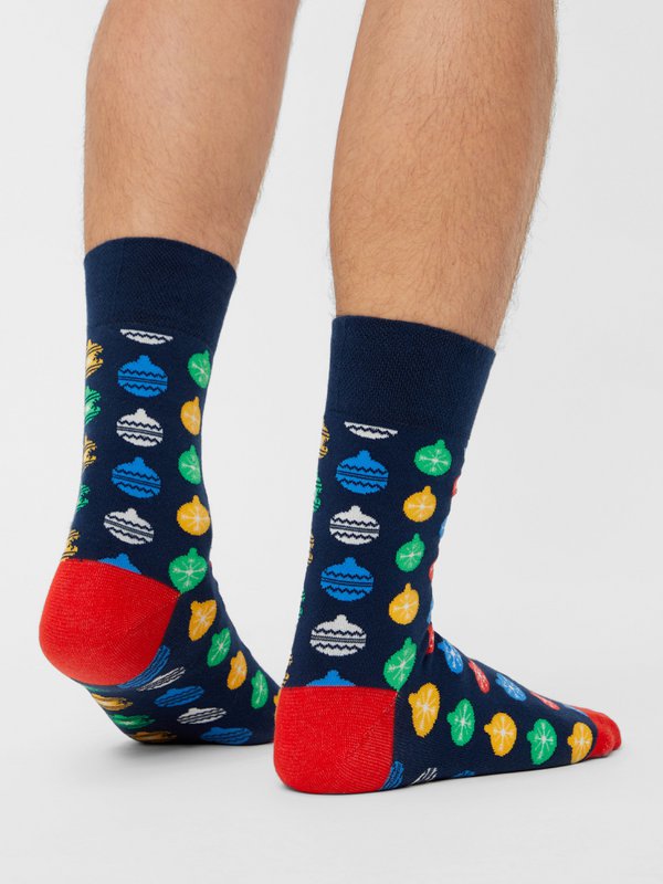 Bio-Socken Geschenkset Weihnachten - 2-Pack Socken mit weihnachtlichem Muster, Xmas
