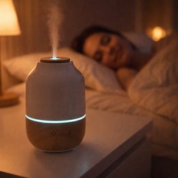 Ultrasonic Diffuser – Purisia – Wood and Ceramic Design – Diffusion of Essential Oils – Customizable Lighting – Decorative Idea