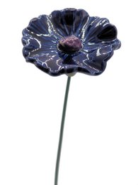 Fiore di fiordaliso in ceramica blu 5 cm