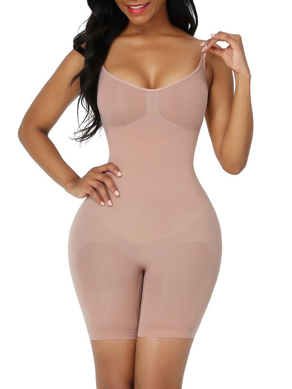 Sculpting Bodysuit Shapewear - Mid Thigh - Nude